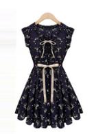 Rosewe Elegant Girls Flouncing Decoration Animals Print Skater Dress