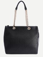 Shein Black Quilted Shoulder Bag With Chain Strap