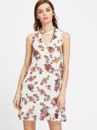 Shein Floral V Cut Back A-line Dress