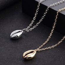 Shein Metal Shell Chain Necklace Set 2pcs