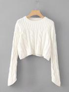 Shein Cable Knit Crop Sweater