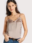 Shein Frill Trim Curved Cami Top