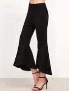 Shein Black Asymmetric Hem Flare Pants