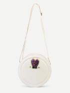 Shein White Metal Rabbit Ear Embellished Round Crossbody Bag