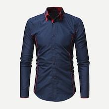 Shein Men Button Curved Hem Shirt