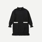 Shein Girls Dual Pocket Ruffle Hem Sweater Dress