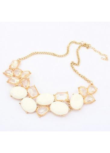 Rosewe Golden Chain White Crystal Necklace