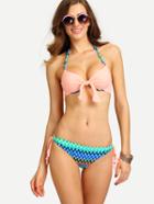 Shein Multicolor Chevron Print Mix & Match Bikini Set