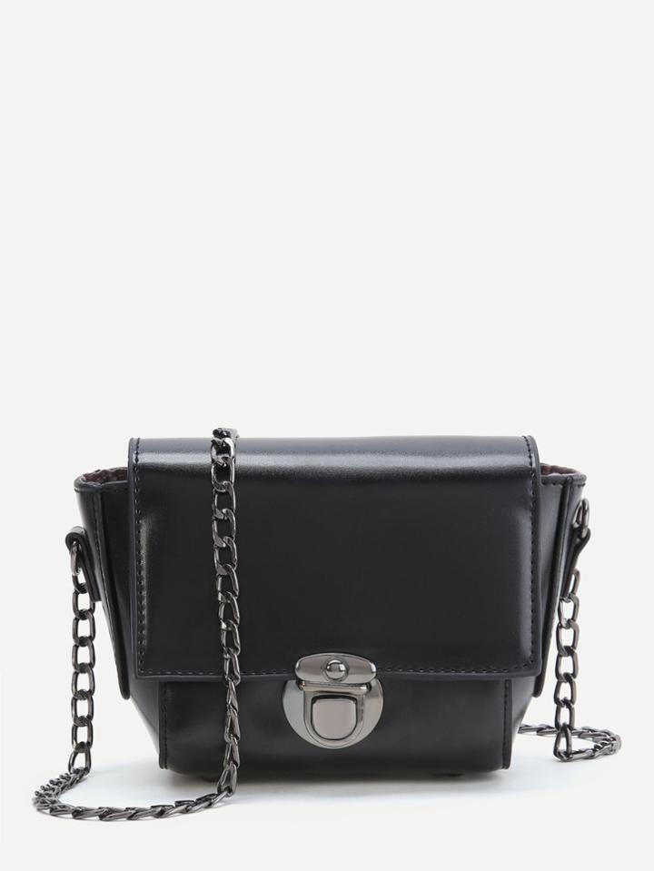 Shein Black Pu Crossbody Chain Bag