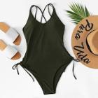 Shein Lace-up Criss Cross Swimsuit