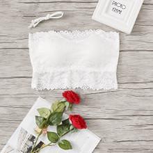 Shein Plus Lace Overlay Bandeau Bra
