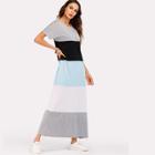 Shein Color Block Short Sleeve Dress