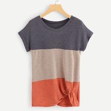 Shein Color Block Twist Front Tee