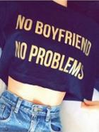 Shein Black Letters Printed T-shirt