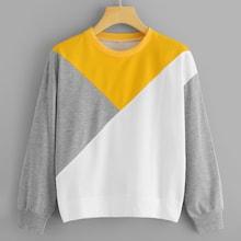 Shein Drop Shoulder Cut And Sew Panel Sweatshirt