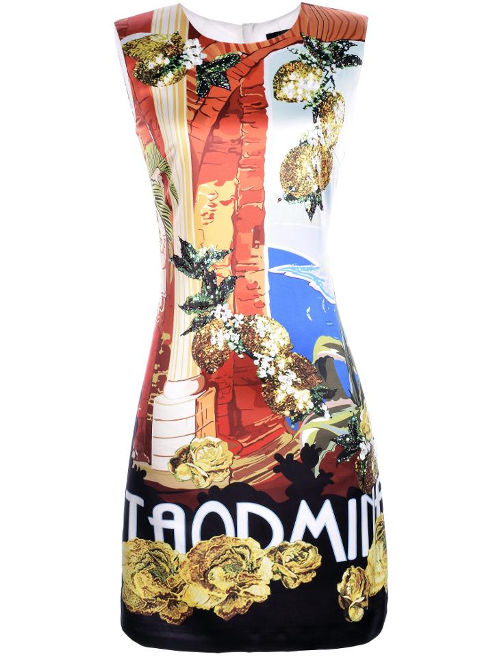 Shein Multicolor Crew Neck Sequined Print Shift Dress
