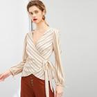 Shein Knot Striped Top
