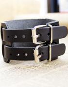 Shein Vintage Unique Individual Black Leather Bracelet