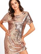 Shein Metallic Sequin Tunic Dress
