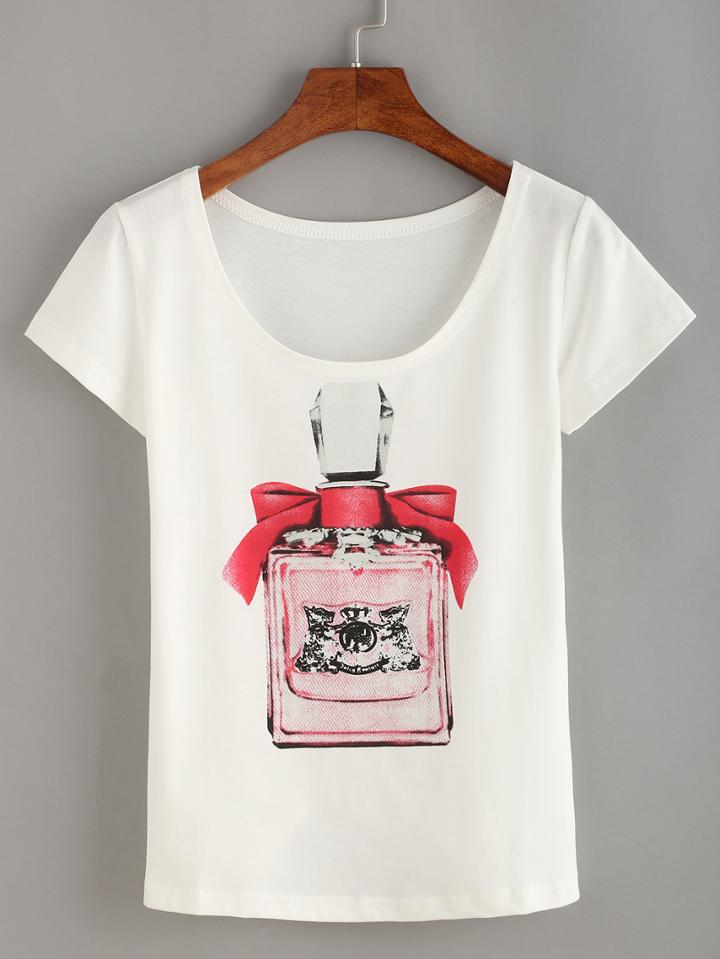 Shein Perfume Bottle Print T-shirt