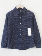 Shein Lapel Striped Navy Blouse