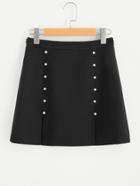Shein Symmetrical Pearls Front M-slit Skirt