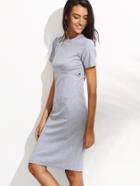 Shein Grey Zipper Front Tee Dress