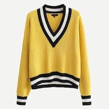 Shein Contrast Stripe Trim Jumper