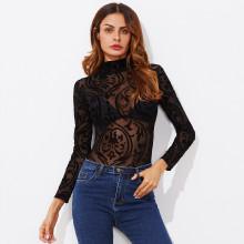 Shein Mock Neck See Through Jumpsuit