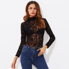Shein Mock Neck See Through Jumpsuit