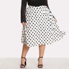 Shein Plus Polka Dot Print Midi Skirt