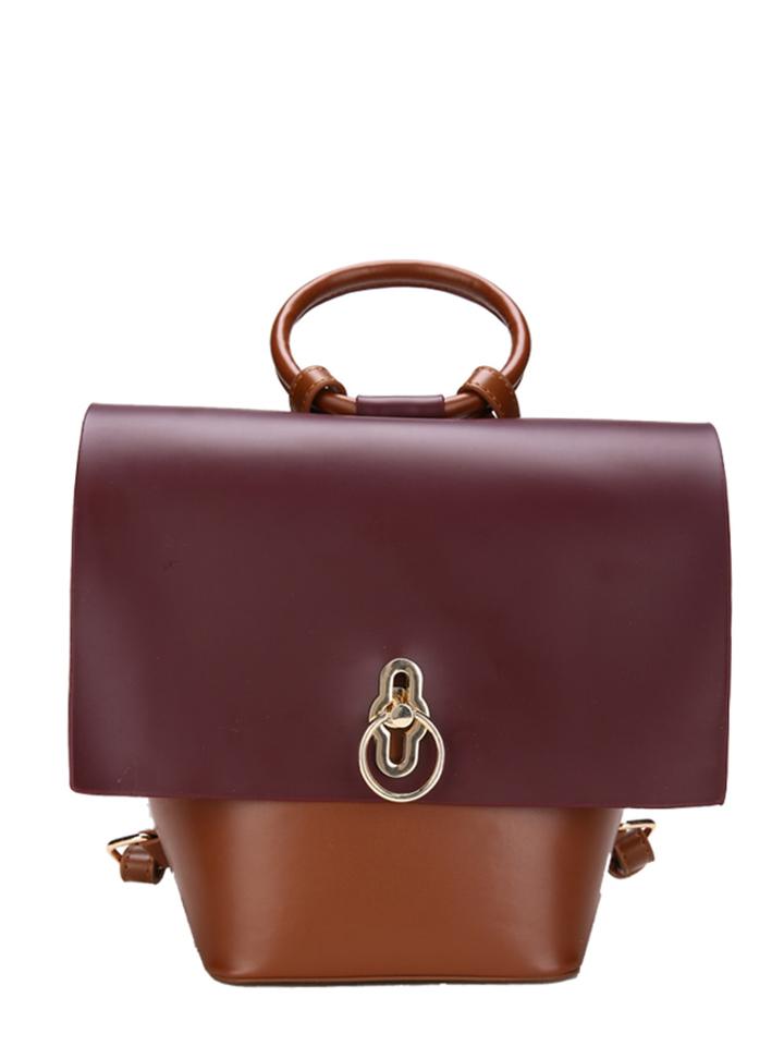 Shein Two Tone Flap Backpack With Convertible Strap