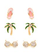 Shein Palm Tree & Flip Flops Design Earring Set