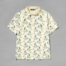 Shein Men Button Up Collar Neck Floral Tee