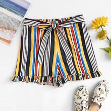 Shein Plus Frill Hem Striped Shorts