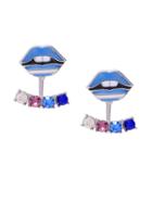 Shein Multicolor Crystal Embellished Lip Modelling Statement Earrings