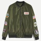 Shein Men Badge Patched Bomber Jacket