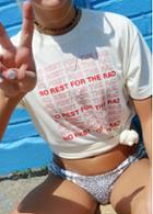 Rosewe Red Letter Print White T Shirt