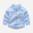 Shein Toddler Boys Pocket Patched Front Striped Shirt