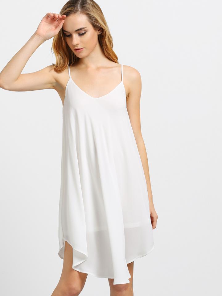 Shein Asymmetrical Hem Shift Slip Dress