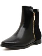 Shein Black With Zipper Flat Boots