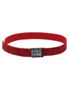 Shein Abstract Print Flip-top Buckle Red Canvas Belt