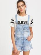 Shein Ripped Cuffed Denim Short Dungaree