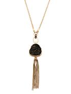 Shein Gold Tassel Pendant Necklace