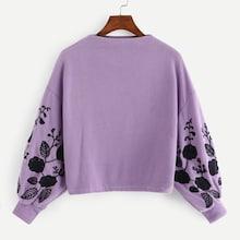 Shein Floral Embroidered Sweatshirt