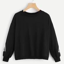 Shein Tape Panel Split Back Sweatshirt