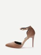 Shein Apricot Faux Suede Ankle Strap High Stiletto Pumps