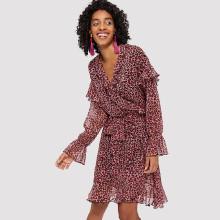 Shein Ruffle Trim Leopard Print Dress