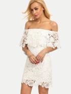 Shein White Off The Shoulder Backless Bodycon Dress