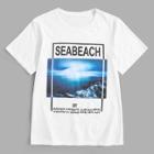 Shein Men Letter And Sea Print Tee